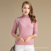 Alibaba China Custom Ladies Winter Knit Cashmere Wool Sweater With Solid Pattern